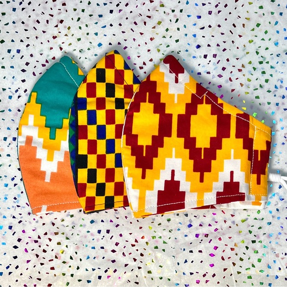 Set of 3 100% Cotton 3-Layer Masks + lanyards and Filters - Picture 12 of 12